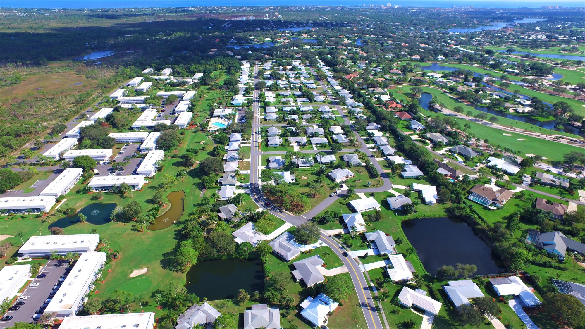 The Little Club course and ponds with Jonathan Dickinson State Park beyond